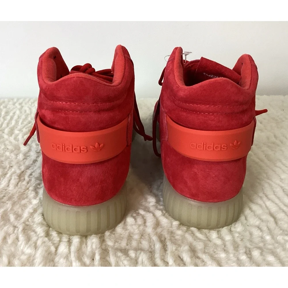 ADIDAS Tubular Invader Strap Trainers Men's 11.5 Red BB5039 With Box Y2K